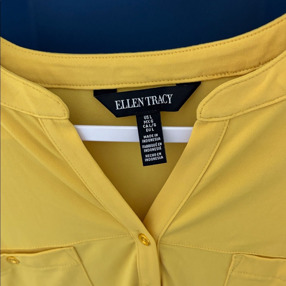 Ellen Tracy Vibrant Yellow Blouse